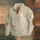 Glen - Olive Ribbed Half-Zip Sweater
