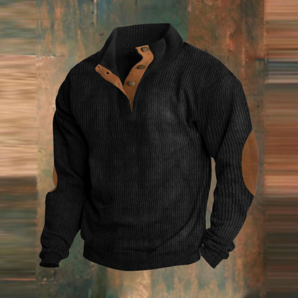 Glen - Olive Ribbed Half-Zip Sweater