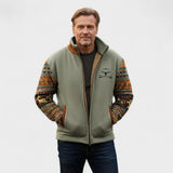 Dale - Fleece Jacket with Patterned Sleeves