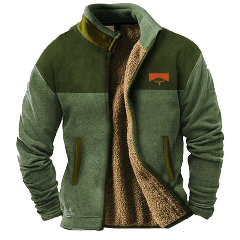 Dale - Fleece Jacket with Patterned Sleeves