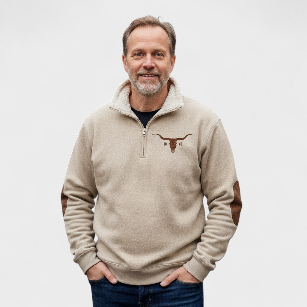 Mike - Cream Half-Zip Sweatshirt