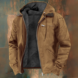 Mark - Brown Hooded Zip-Up Jacket