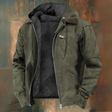 Mark - Brown Hooded Zip-Up Jacket