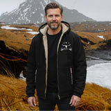 Matt - Black Teddy-Lined Hooded Jacket