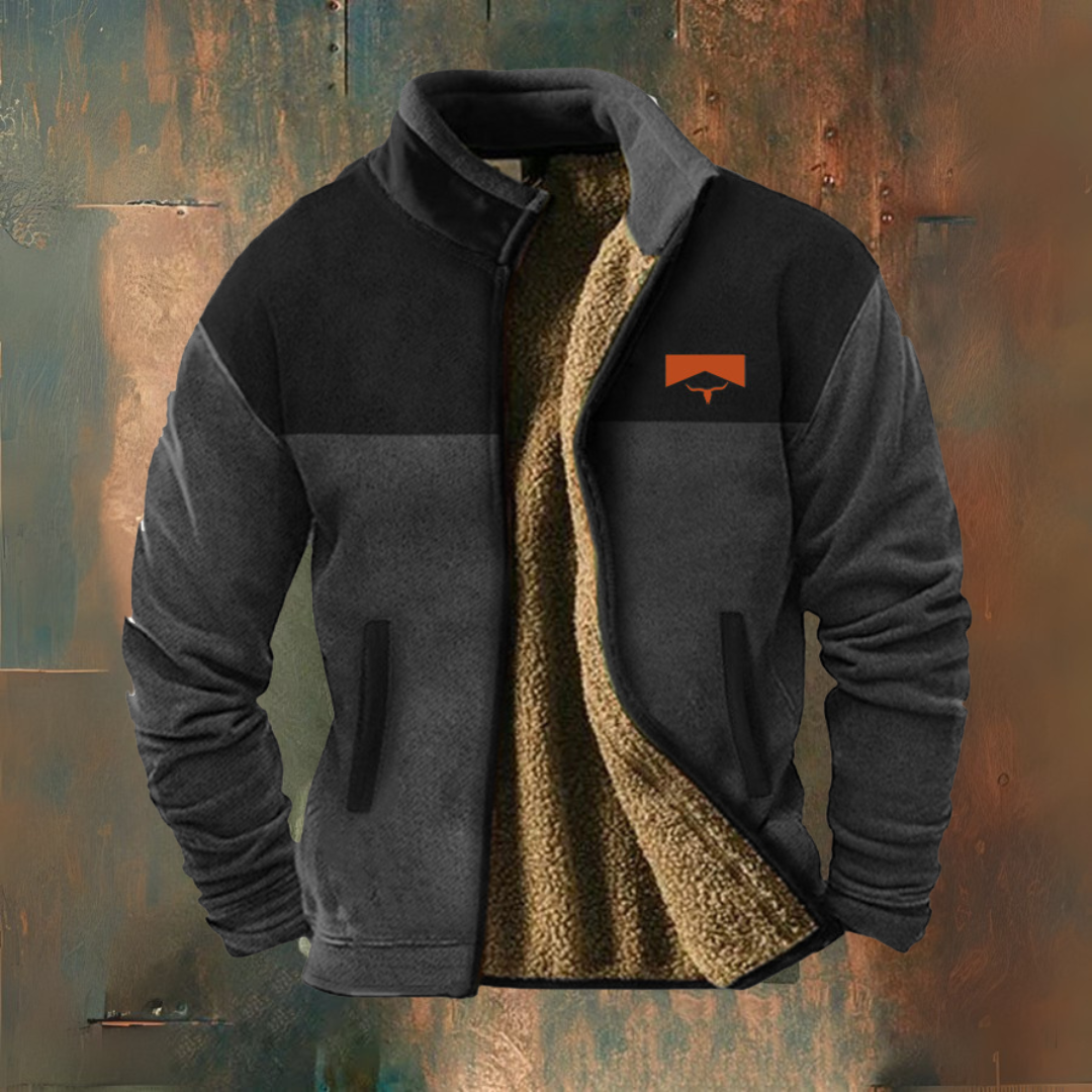 Adrian - Black Two-Tone Fleece Jacket