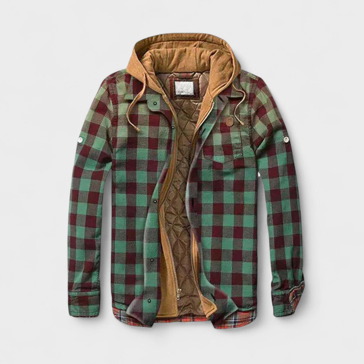 Aaron - Blue Plaid Hooded Jacket