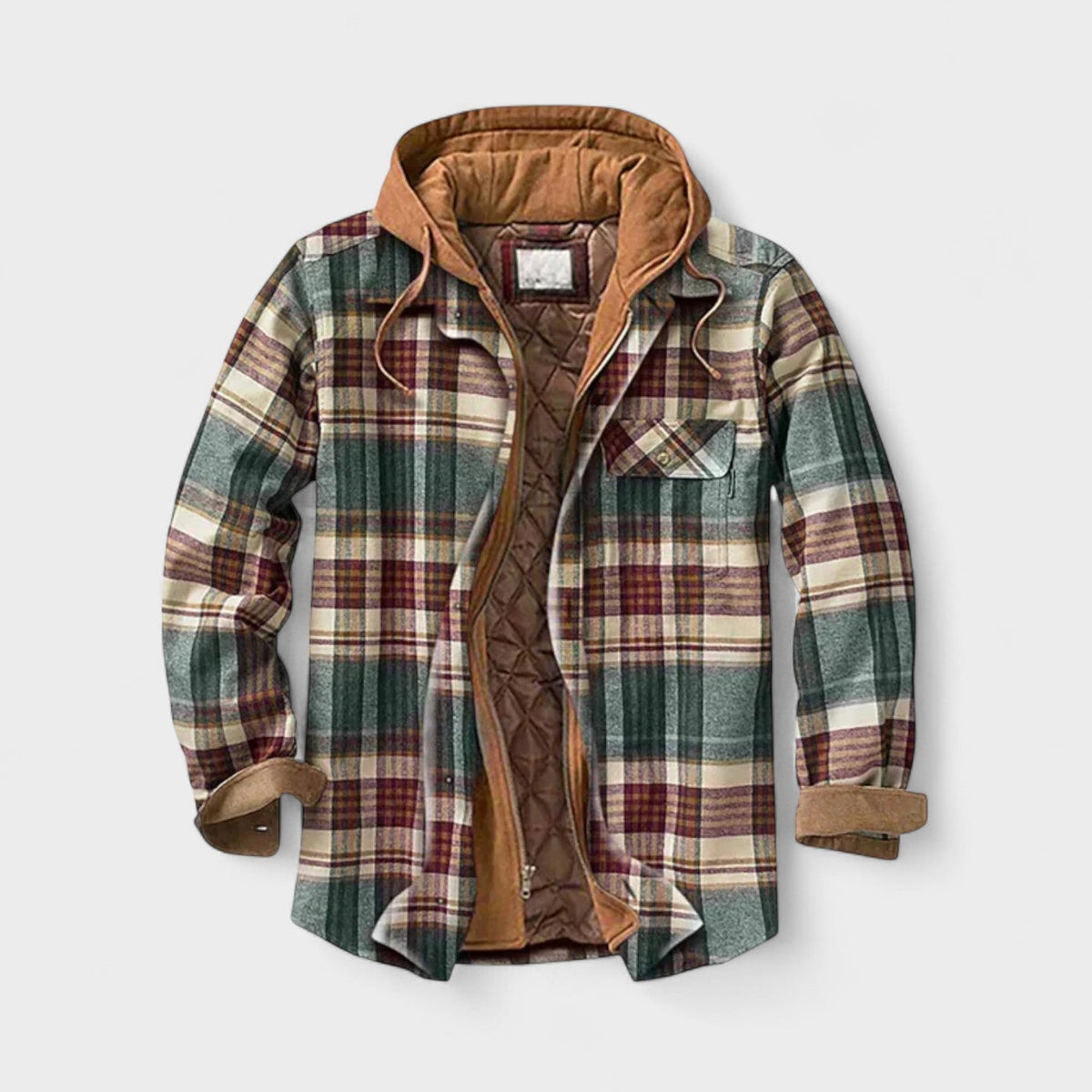 Aaron - Blue Plaid Hooded Jacket