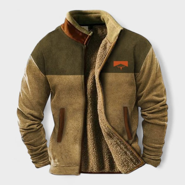 Alex - Brown Two-Tone Fleece Jacket