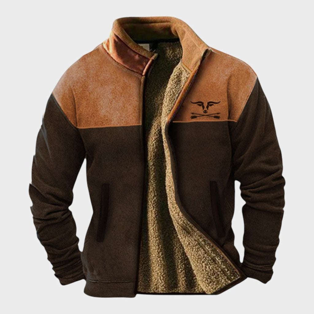 Alex - Brown Two-Tone Fleece Jacket