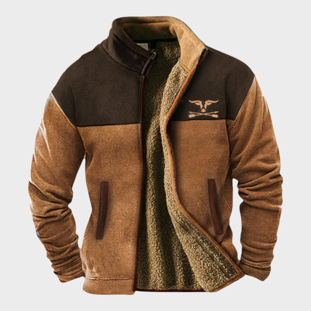 Alex - Brown Two-Tone Fleece Jacket