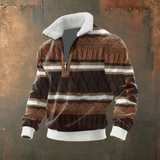 Brendan - Grey Half-Zip Sweater with Contrast Yoke
