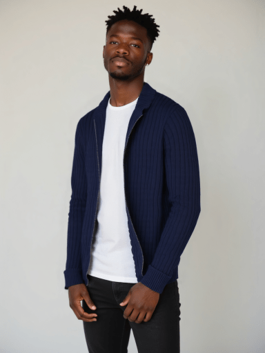 Neil - Classic Collared Knit Cardigan