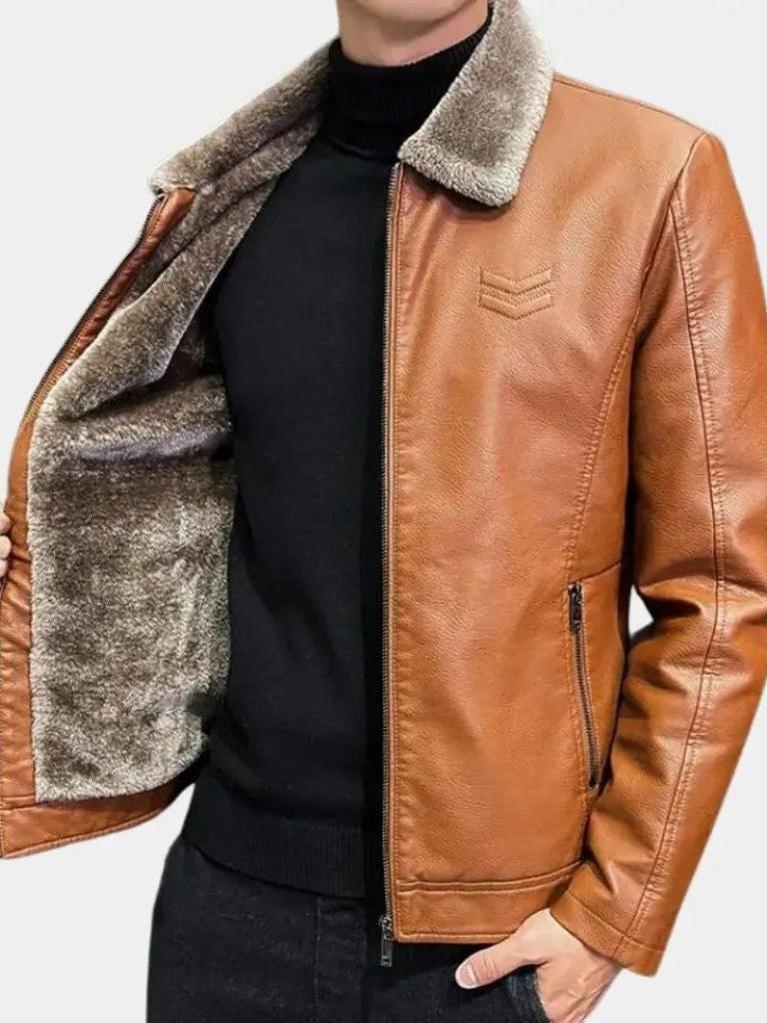 Glen - Black Jacket with Teddy Collar