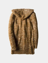 Wayne - Brown Hooded Knit Cardigan