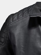 Mark - Cross Zip Leather Jacket