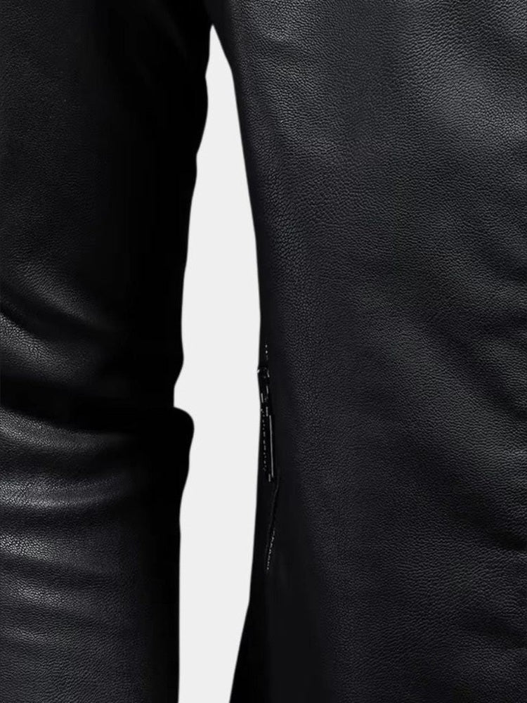 Mark - Cross Zip Leather Jacket