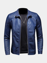 Mark - Cross Zip Leather Jacket