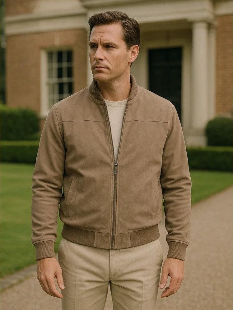 Dean - Taupe Bomber Jacket