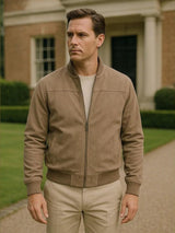 Dean - Taupe Bomber Jacket