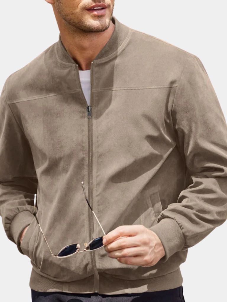 Dean - Taupe Bomber Jacket