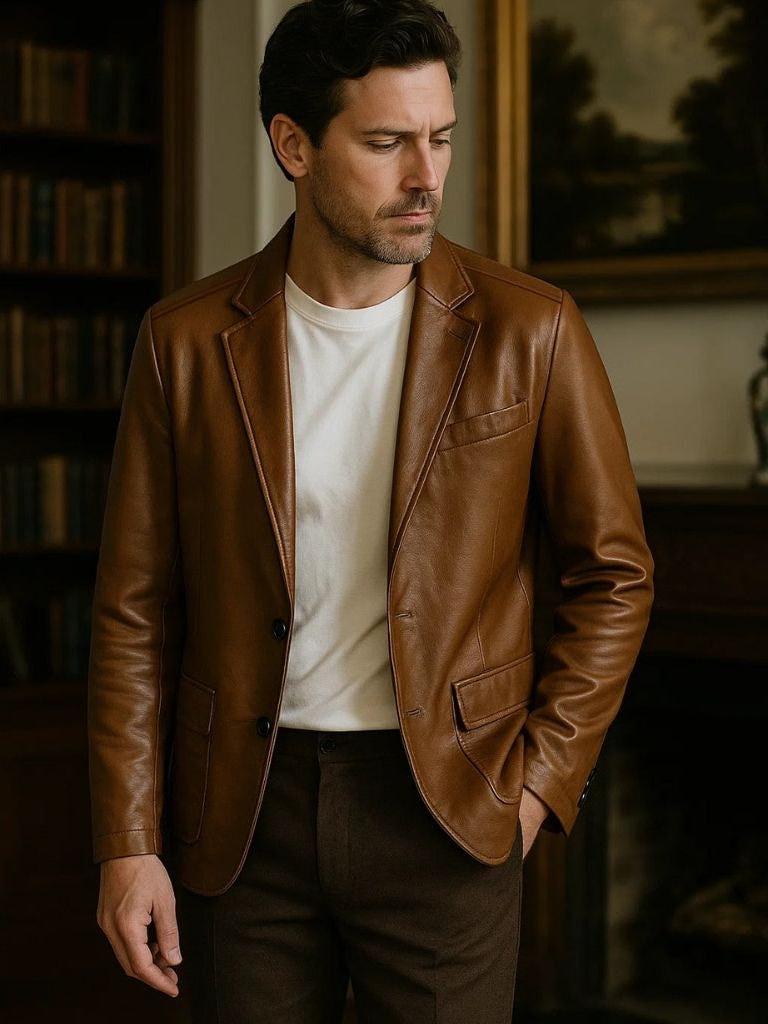 Oscar - Brown Leather Jacket