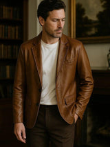 Oscar - Brown Leather Jacket