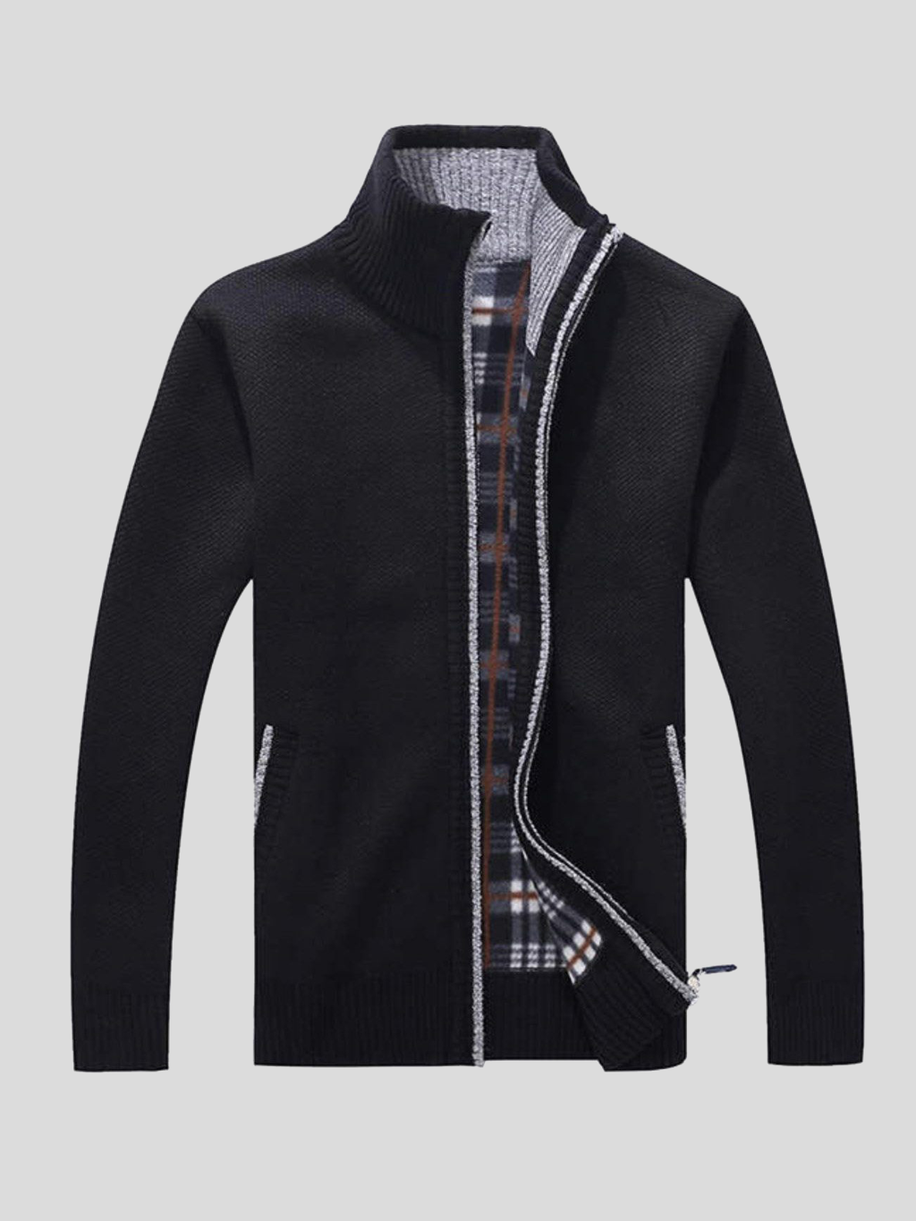 Seth - Zip-Up Knit Cardigan