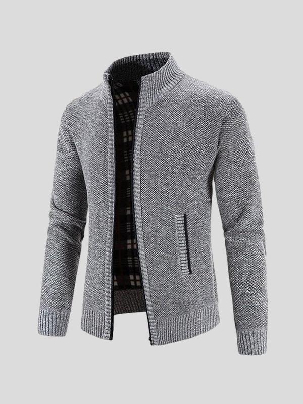 Emeric - Grey Textured Zip Jacket