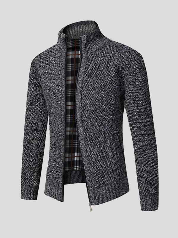 Emeric - Grey Textured Zip Jacket