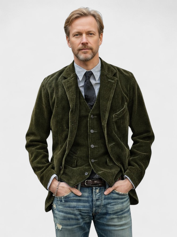 Damien - Brown Vintage Corduroy Jacket