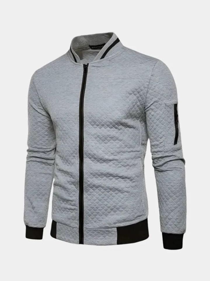Gael - Navy Textured Bomber Jacket