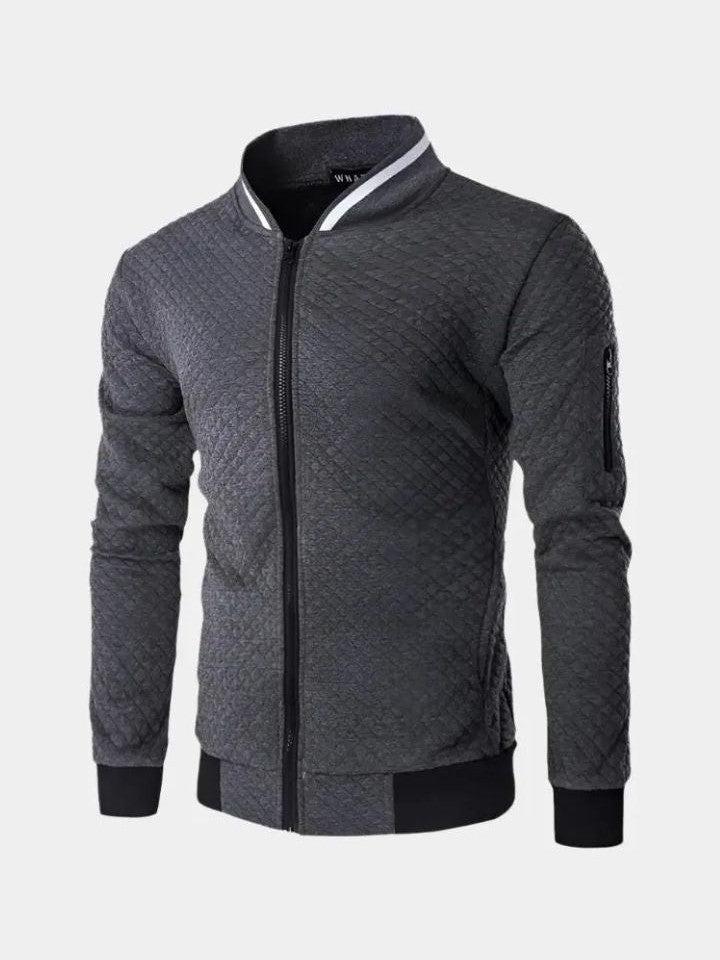 Gael - Navy Textured Bomber Jacket