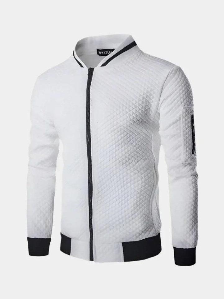 Gael - Navy Textured Bomber Jacket
