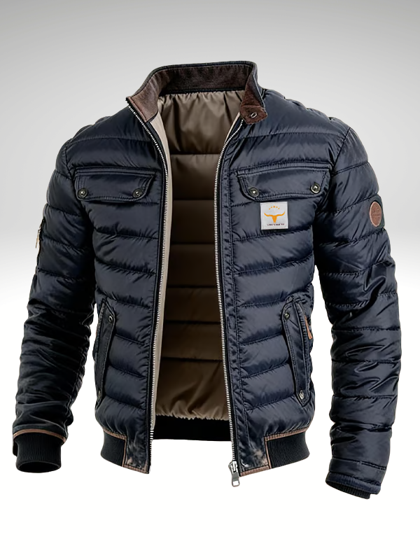Tobias - Quilted Retro Jacket with Stand Collar
