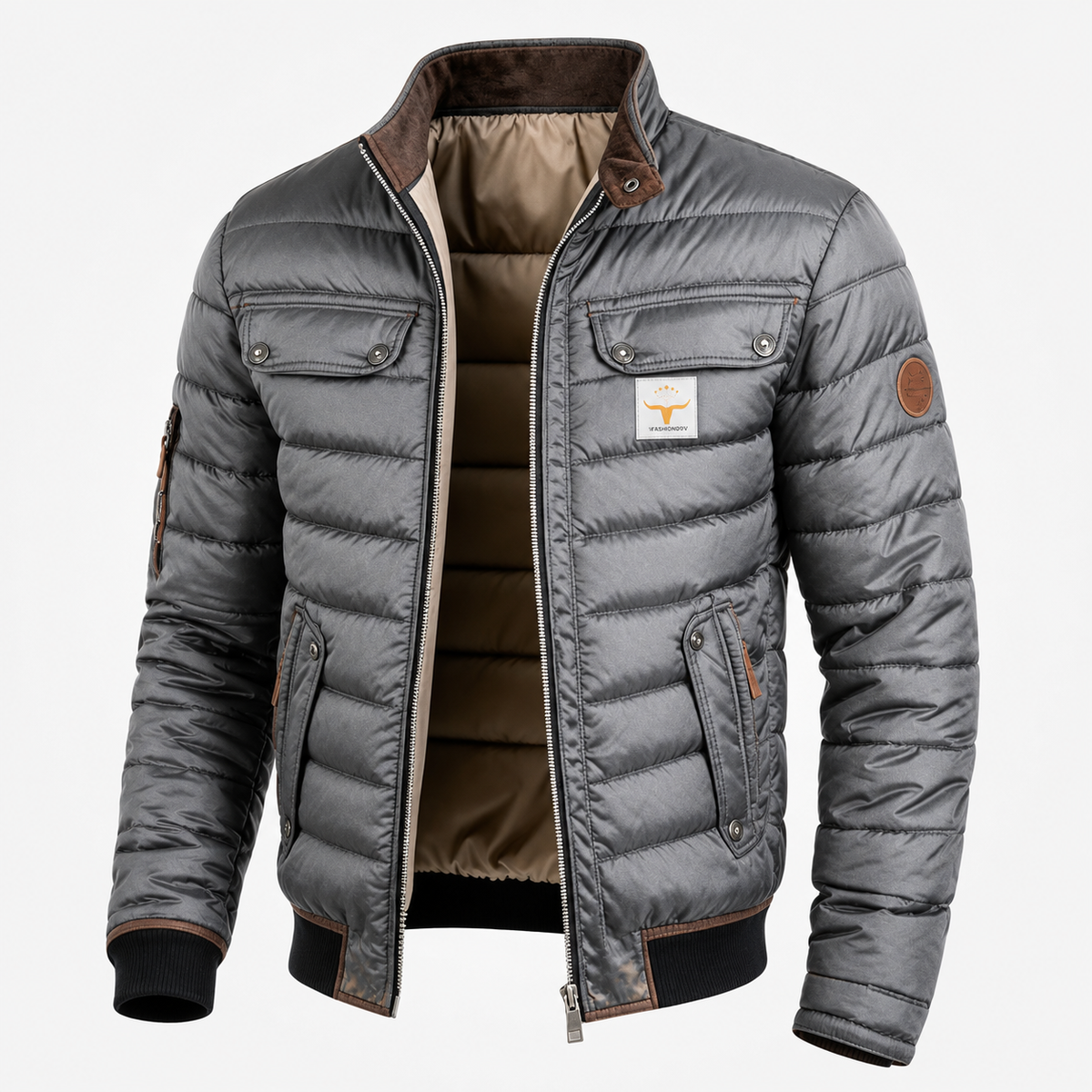 Tobias - Quilted Retro Jacket with Stand Collar