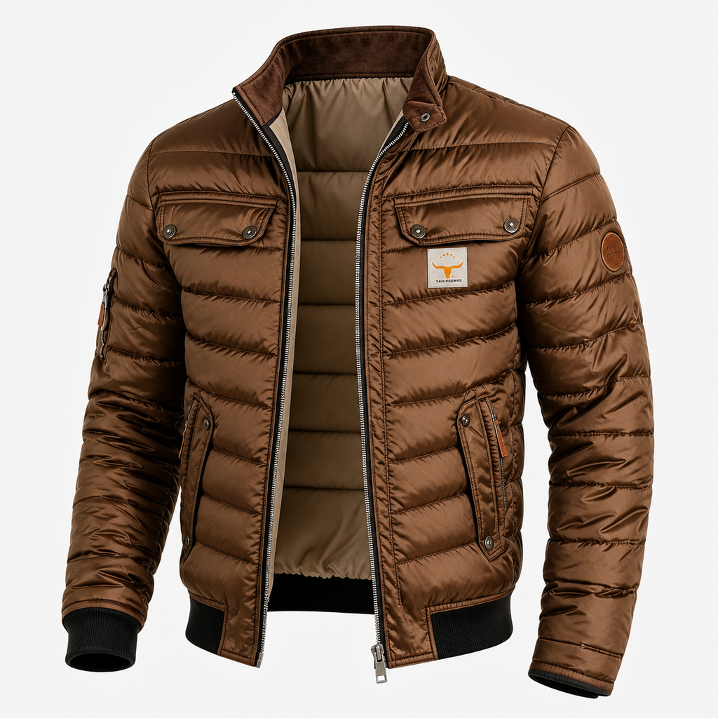Tobias - Quilted Retro Jacket with Stand Collar