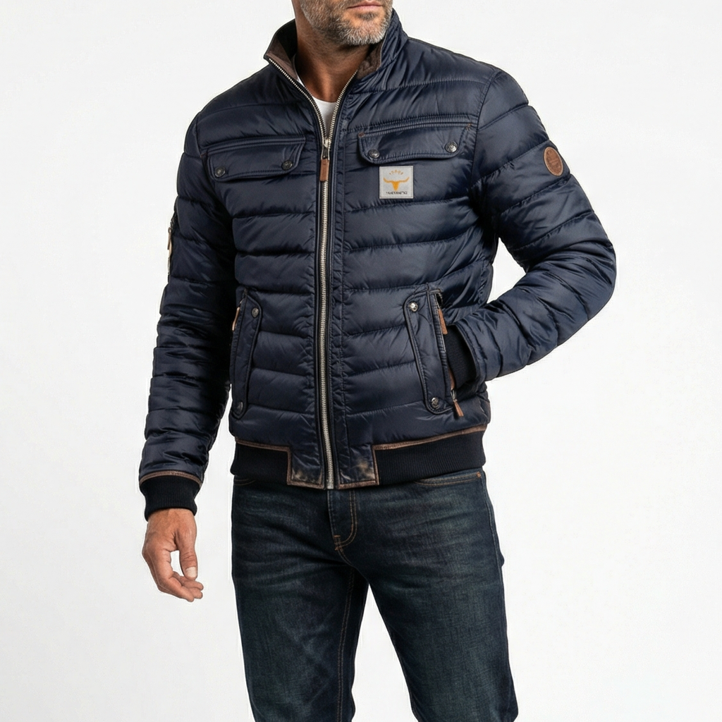 Tobias - Quilted Retro Jacket with Stand Collar