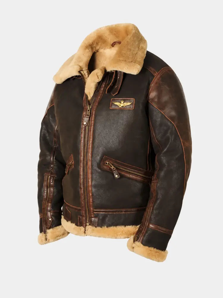 Dominic - Classic Aviator Jacket with Teddy Lining