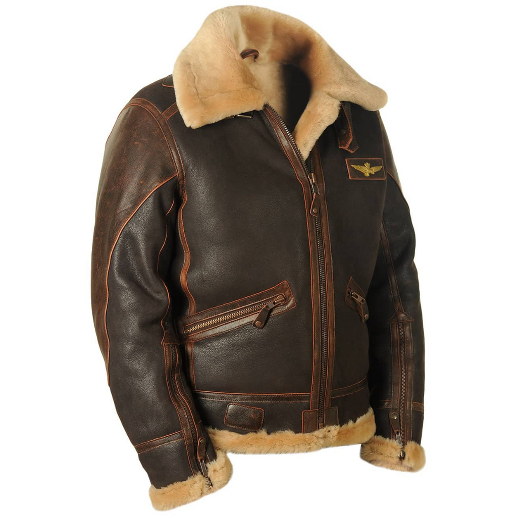 Dominic - Classic Aviator Jacket with Teddy Lining