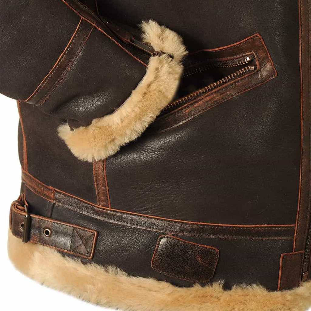 Dominic - Classic Aviator Jacket with Teddy Lining