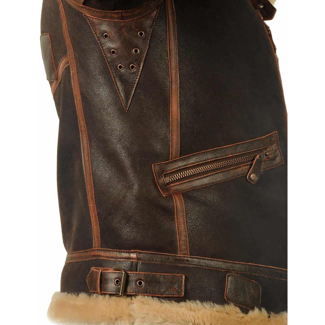 Dominic - Classic Aviator Jacket with Teddy Lining