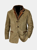 Elias - Olive Vintage Collared Coat