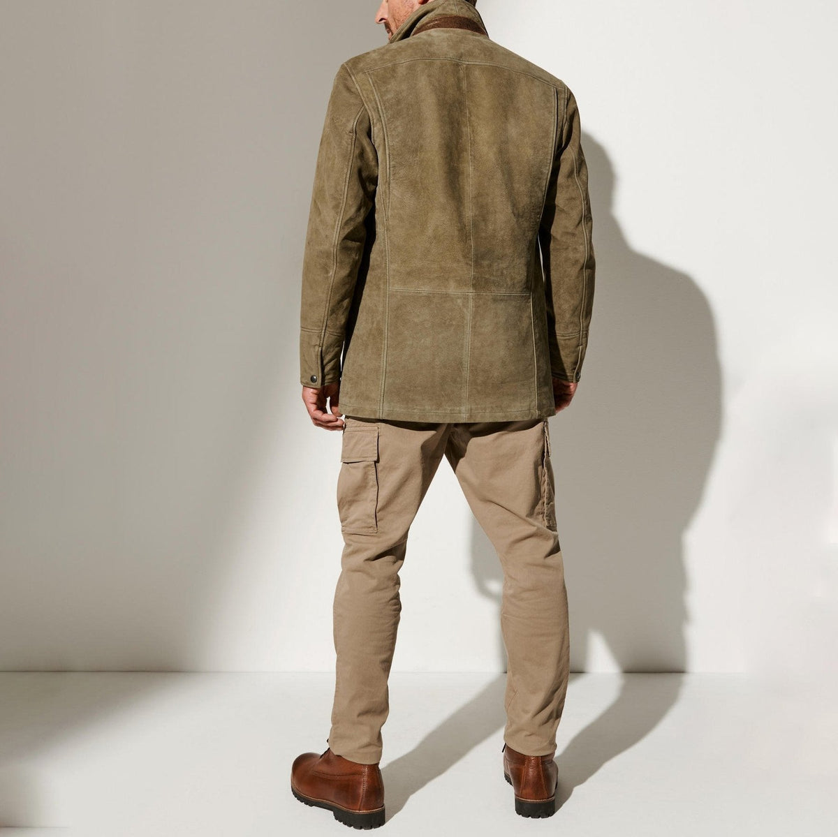 Elias - Olive Vintage Collared Coat