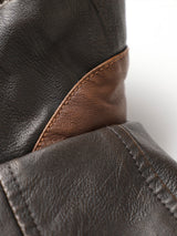 Stephane - Longline Faux Leather Overcoat with Faux Fur Lining