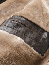 Stephane - Longline Faux Leather Overcoat with Faux Fur Lining