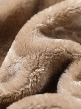 Stephane - Longline Faux Leather Overcoat with Faux Fur Lining