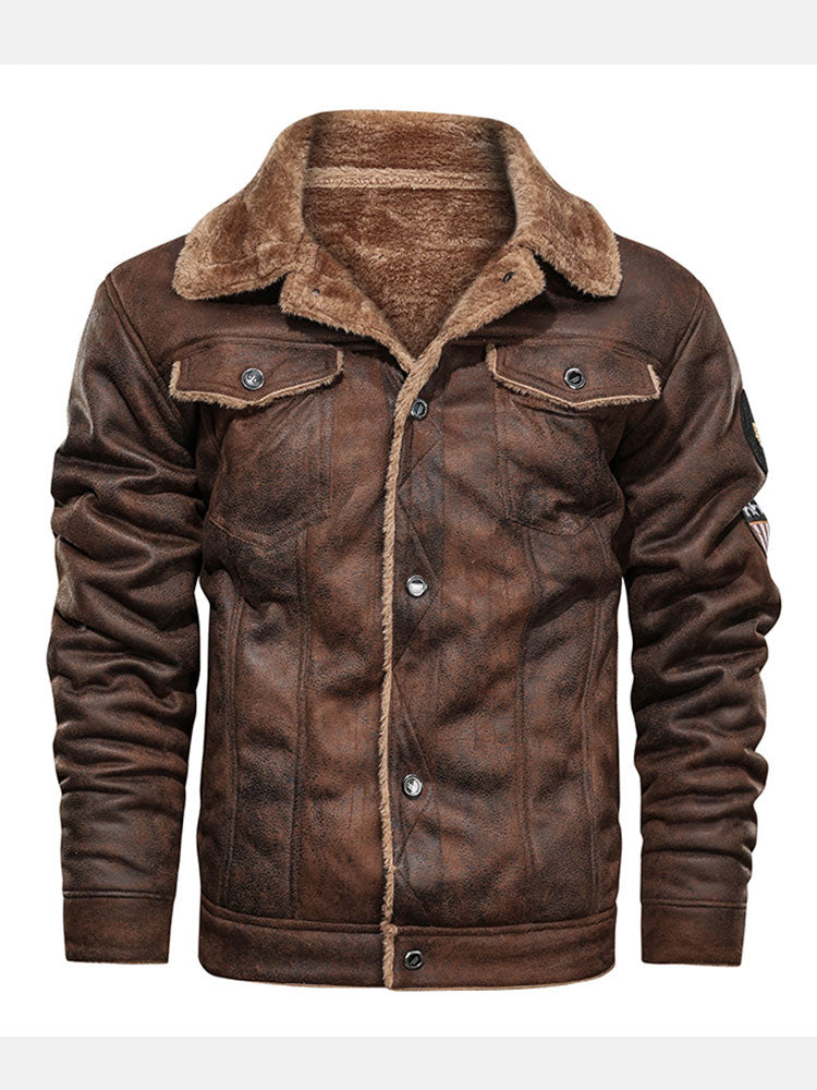Thierry - Faux Suede Jacket with Faux Fur Lining