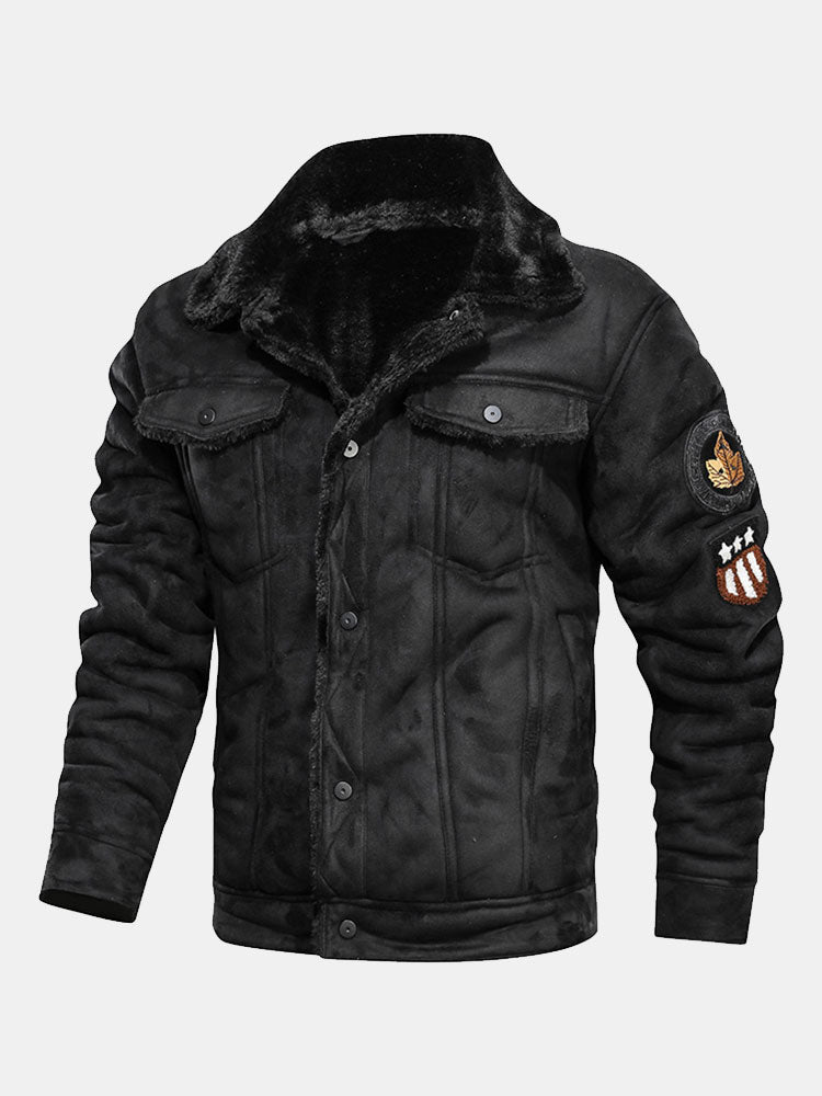 Thierry - Faux Suede Jacket with Faux Fur Lining