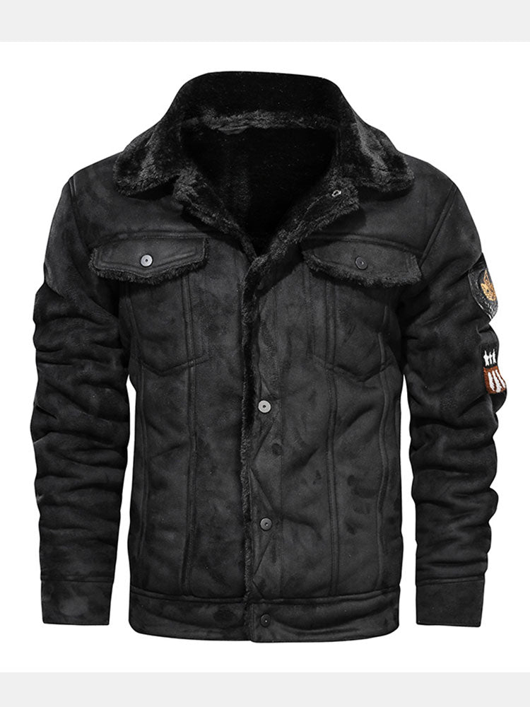 Thierry - Faux Suede Jacket with Faux Fur Lining