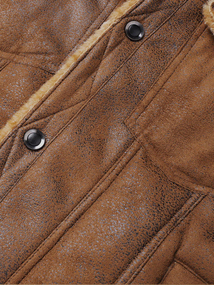 Thierry - Faux Suede Jacket with Faux Fur Lining